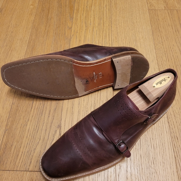 Size 11.5 Jump New York Burgundy Double Monkstraps - Picture 5 of 6
